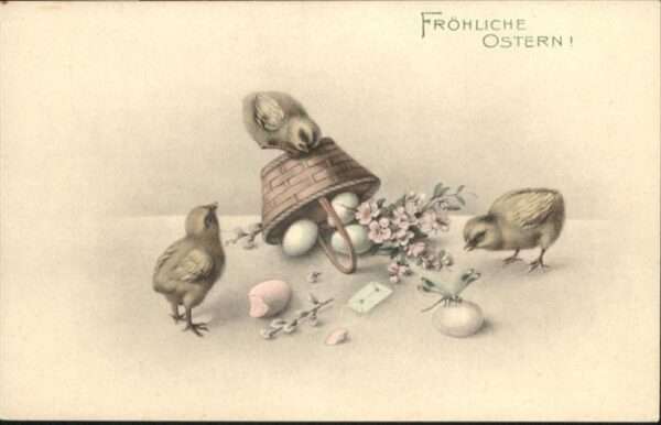 Ostern Easter Paques Küken Korb Ostereier