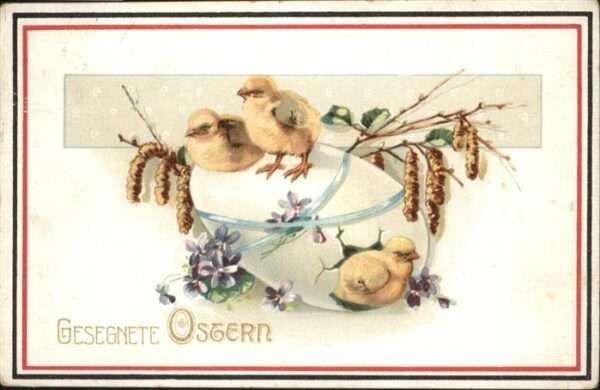 Schwarz Weiss Rot Ostern Küken Osterei
