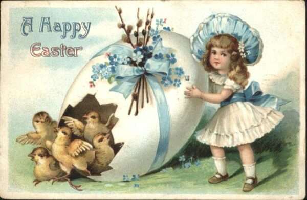 Ostern Easter Paques Küken Kind Mädchen Osterei