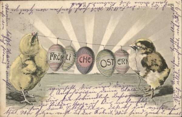 Ostern Easter Paques Küken vermenschlicht