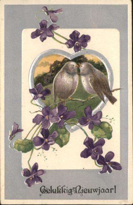 Neujahr Vögel Blumen