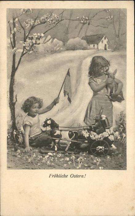 Ostern Easter Paques Kinder Pferdekutsche