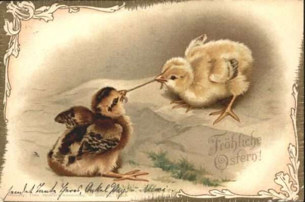 Ostern Easter Paques Küken Regenwurm