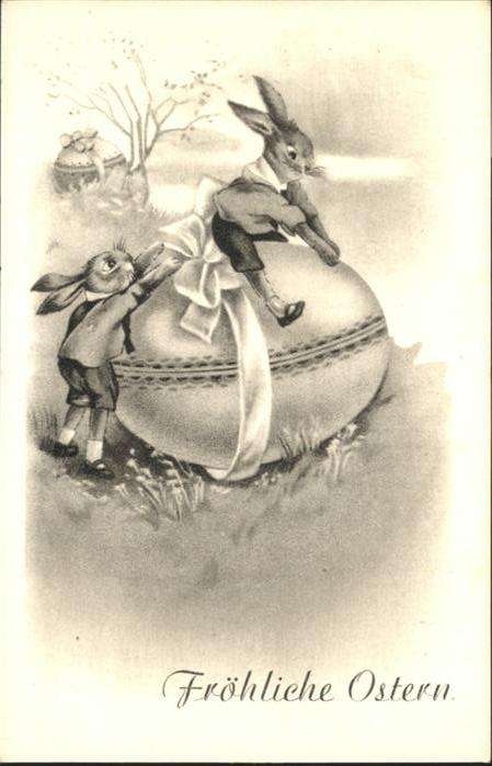 Ostern Easter Paques Hasen Ostereier vermenschlicht