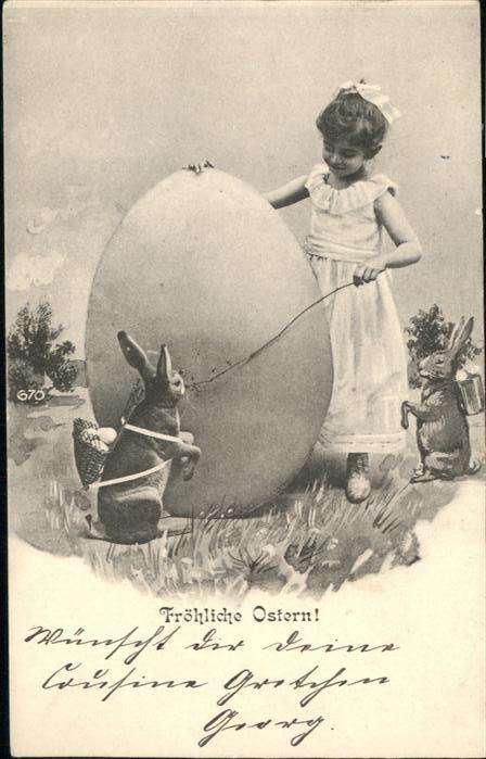 Ostern Easter Paques Kind Mädchen Ei Hasen