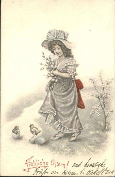 Ostern Easter Paques Kind Mädchen Küken
