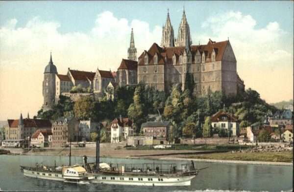 Dampfer Seitenrad Pirna Meissen Albrechtsburg