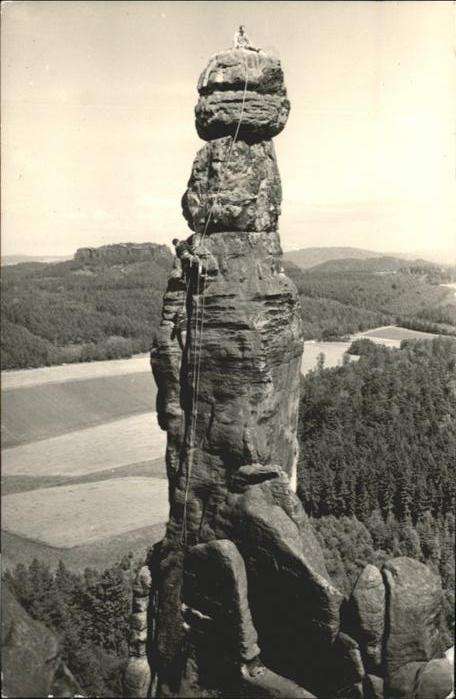 Bergsteigen Klettern Fels Pfaffenstein Barbarine