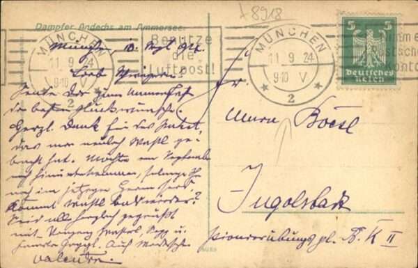 Dampfer Binnenschifffahrt Andechs Ammersee Künstler F. Bernhard – Bild 2