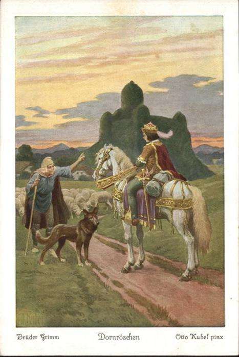 Maerchen Sagen Dornröschen Künstler Otto Kubel Pferd H