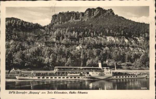 Dampfer Seitenrad Leipzig Fels Lilienstein