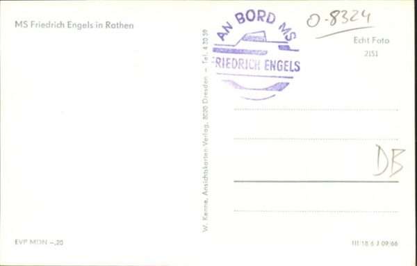 Dampfer Binnenschifffahrt MS Friedrich Engels Rathen – Bild 2