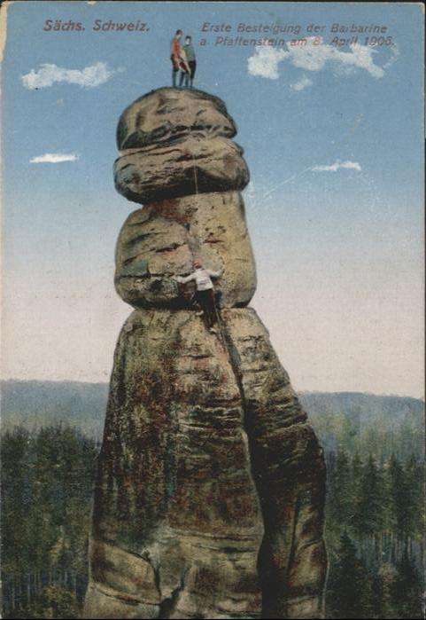 Bergsteigen Klettern Barbarine Pfaffenstein