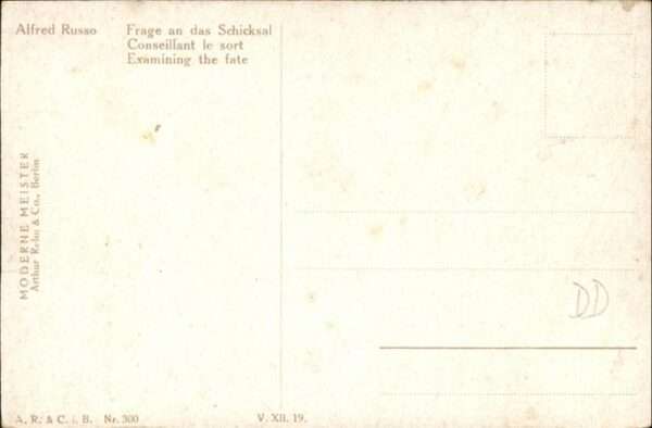 Kartenspiel-Postkarte Kartenlesen Schicksal Künstler Alfred R – Bild 2