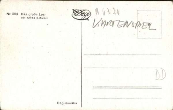 Kartenspiel-Postkarte Das grosse Los Künstler Alfred Schwarz – Bild 2