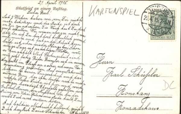 Kartenspiel-Postkarte Soldaten Skat – Bild 2