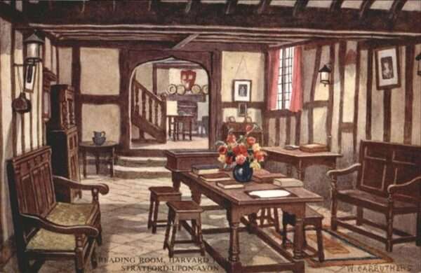 Stratford-on-Avon Reading Room Harvard Hotel Künstler W.