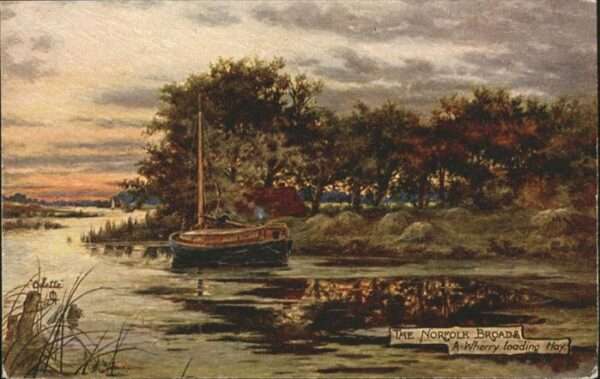 Norfolk Norwich Wherry loading Hay Boot