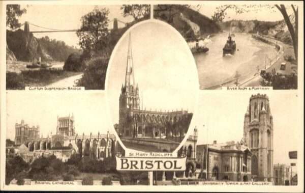 Bristol UK St. Mary Tower River Bridge Cathedral