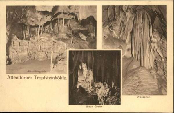 Hoehlen Caves Grottes Attendorn Tropfsteinhöhle Wasserfall Bl
