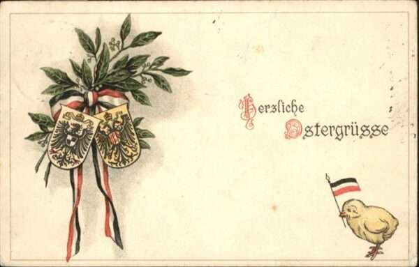Schwarz Weiss Rot Wappen Küken Fahne Ostern