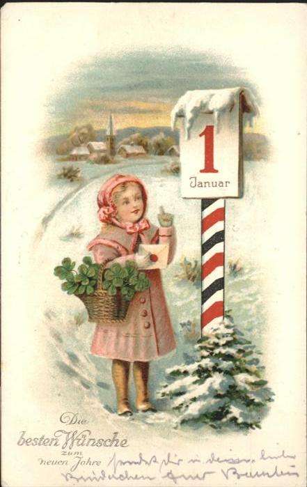 Neujahr Mädchen Schwar-Weiss-Rot Mädchen Korb