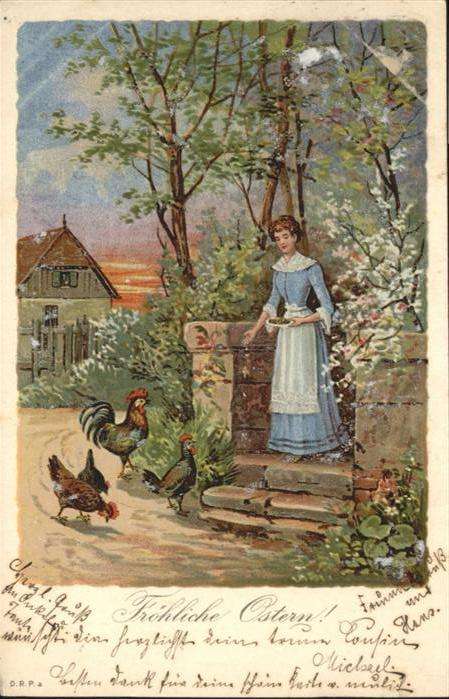 Gefluegel Frau Fütterung