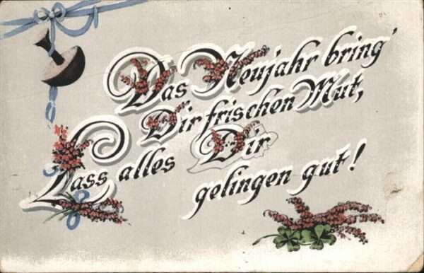 Neujahr Pilz Kleeblätter