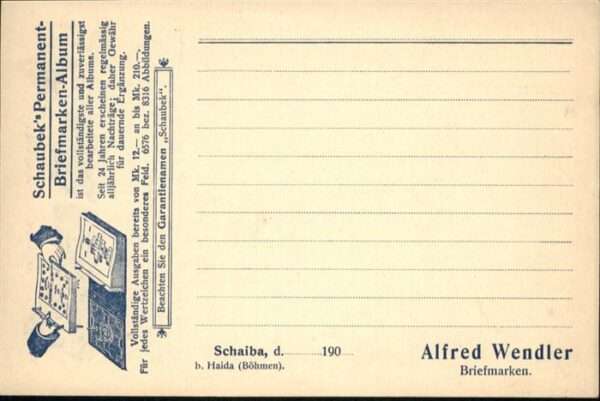 Briefmarken auf Postkarte Schaubek Permanent Briefarken Album Zwe