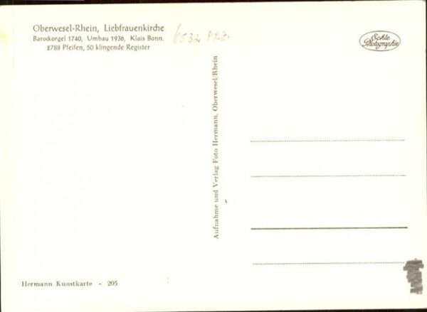 Kirchenorgel Oberwesel Liebfrauenkirche Barockorgel – Bild 2