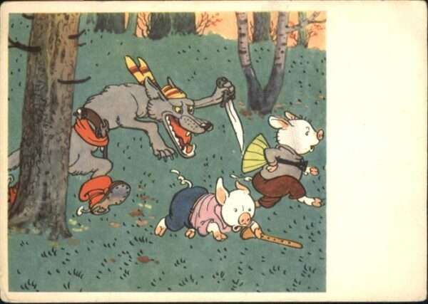 Schweine vermenschlicht Wolf jagen