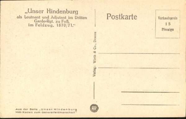 Hindenburg Leutnant Adjutant – Bild 2