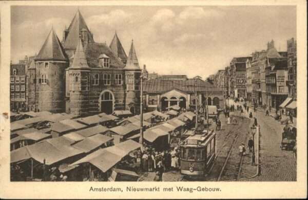 Amsterdam Niederlande Amsterdam Nieuwmarkt met Waag-Gebouw