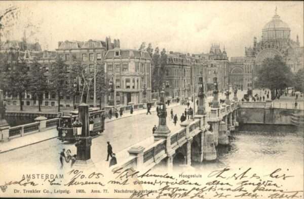 Amsterdam Niederlande Amsterdam Hoogesluis Brücke Strassenbah