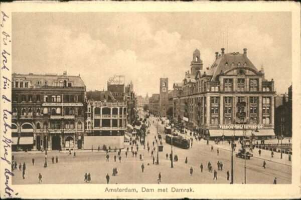 Amsterdam Niederlande Amsterdam Dam met Damrak Strassenbahn