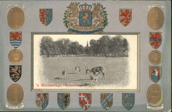 s-Gravenhage Hertenkamp Wappen Prägedruckkarte