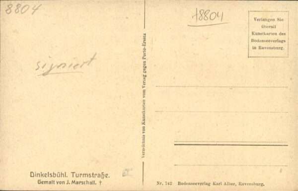 Marschall Vinzenz Turmstrasse Künstler J. Marschall – Bild 2
