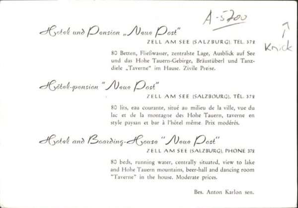 Zell See Hotel Pension Neue Post – Bild 2