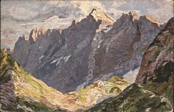 Lamsenjoch Lamsenjochhütte nach einem Gemälde von