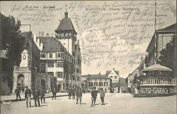 Kufstein Tirol Oberer Stadtplatz Auto Garage Sparkasse