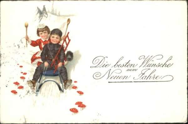 Schornsteinfeger Schlitten Neujahr