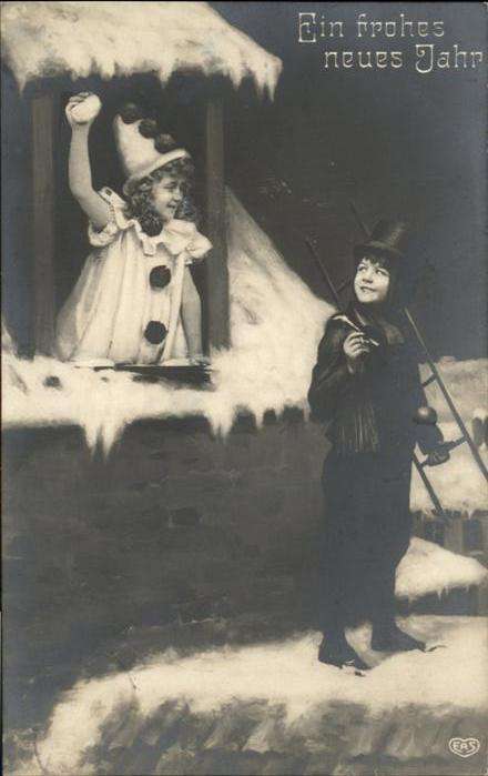 Schornsteinfeger Clown Neujahr