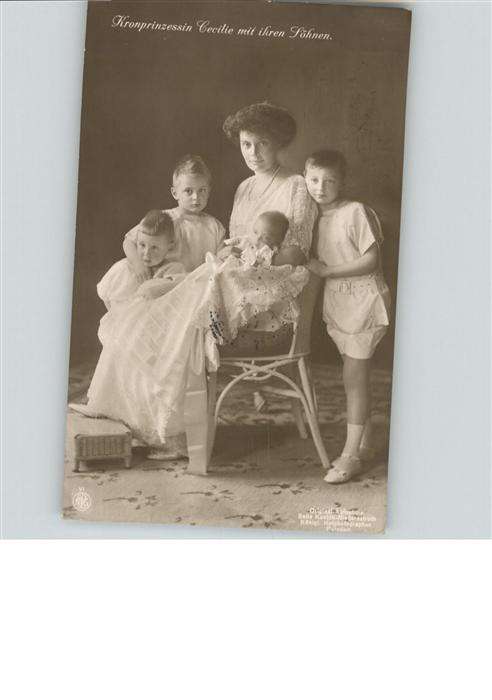 Adel Preussen Kronprinzessin Cecilie Kinder Söhne