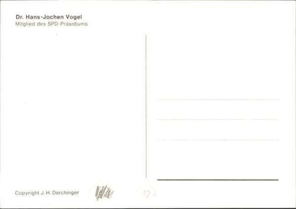 Politiker Dr Hans Jochen Vogel SPD – Bild 2