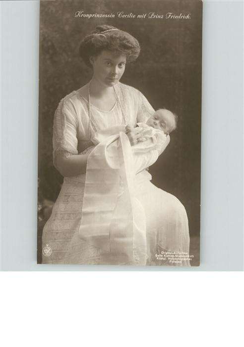 Adel Preussen Kronprinzessin Cecilie Prinz Friedrich