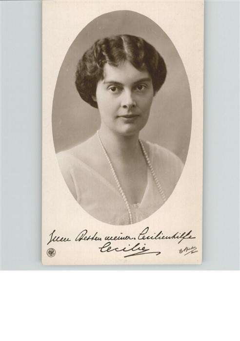 Adel Preussen Kronprinzessin Cecilie