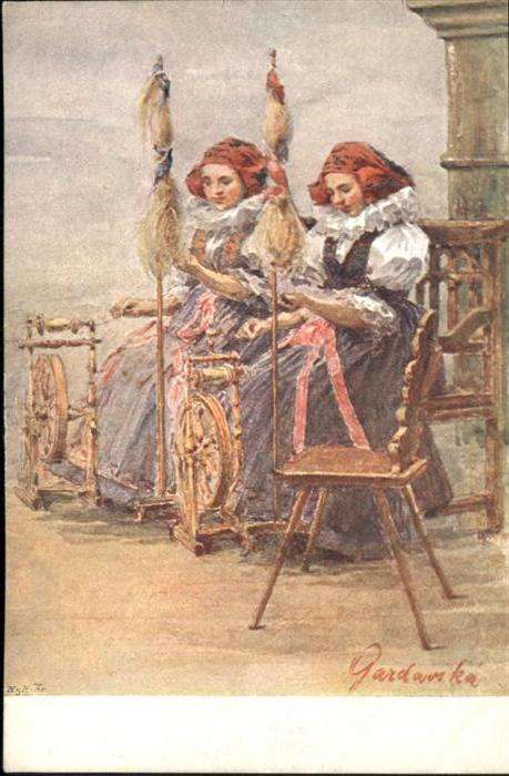 Spinnen Handwerk Spindel Tracht Österreich Mährische Han