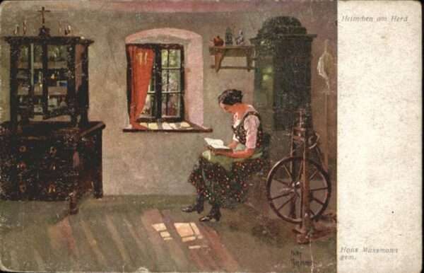 Spinnen Handwerk Spindel Künstler Hans Massmann