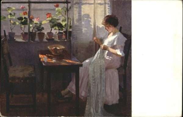 Handarbeit Nähen Künstler Pap E. Varronö Näherin