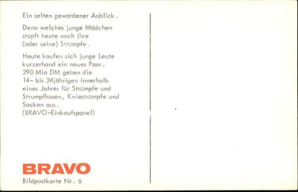 Handarbeit stricken Strumpf Bravo Bildpostkarte Nr – Bild 2